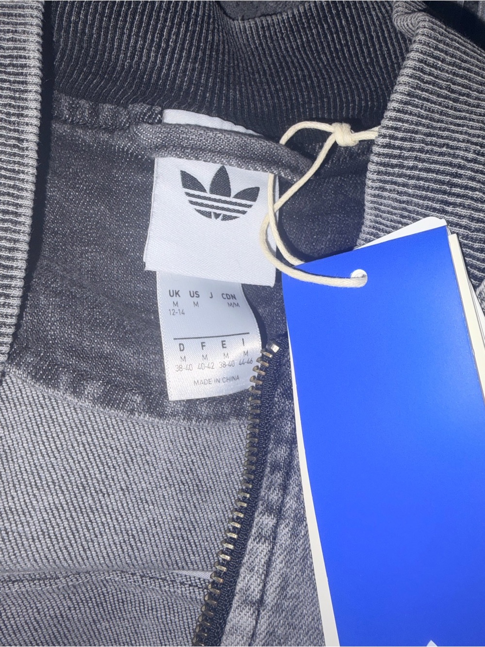 adidas Corset Grey Denim-Style Women’s Zip Track Jacket - Picture 5 of 5